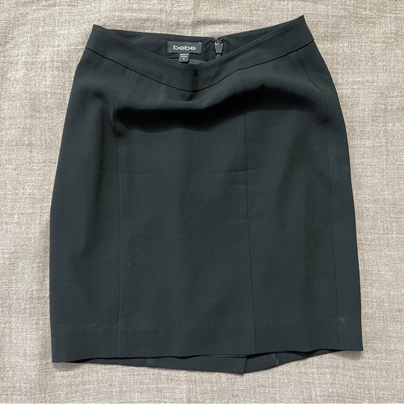 Bebe High Waisted Tailored Pencil Skirt — Black Size 4 - Picture 8 of 9